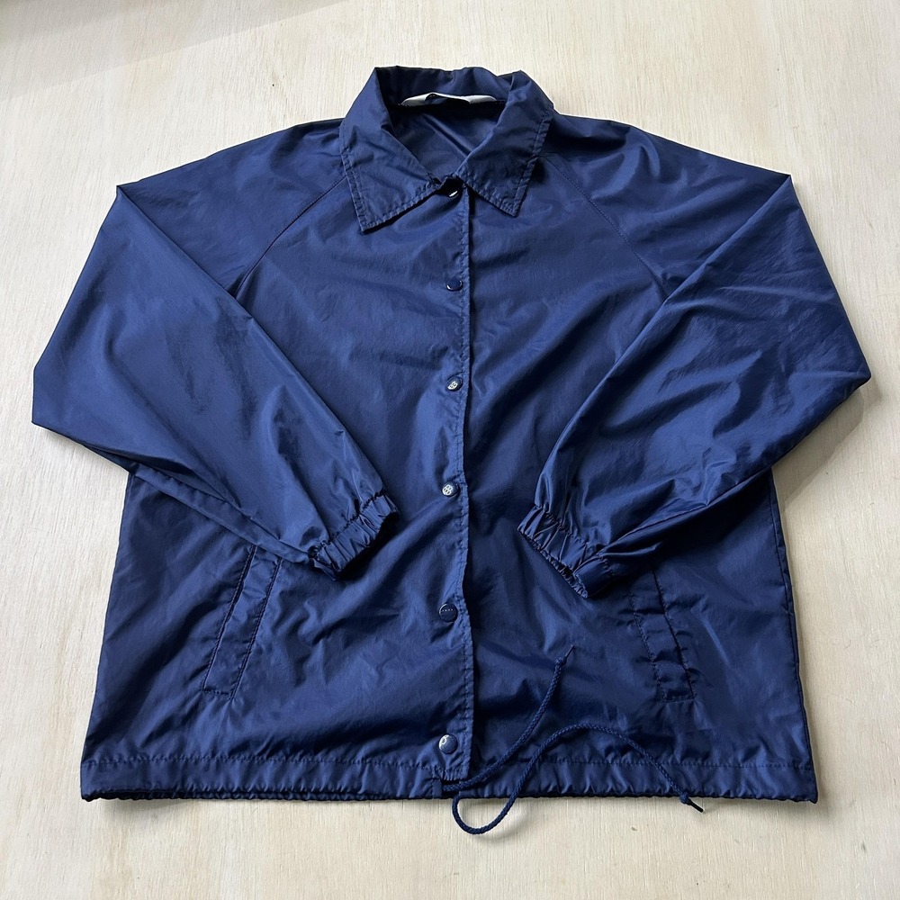 Vintage Current Seen Jacket Mens Medium Blue Windbreaker Snap Front Lightweight